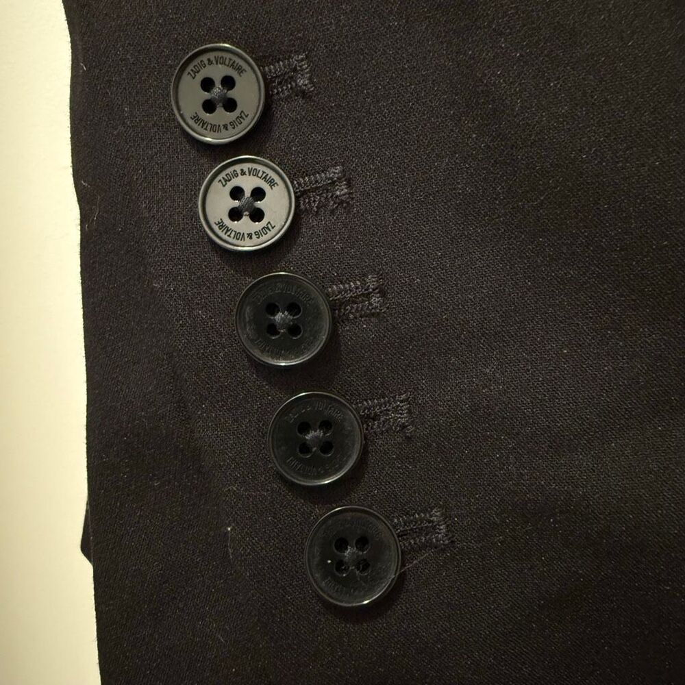 Zadig & Voltaire Viking Strass in Noir Black Rhinestones Blazer Size 40 - Picture 8 of 10